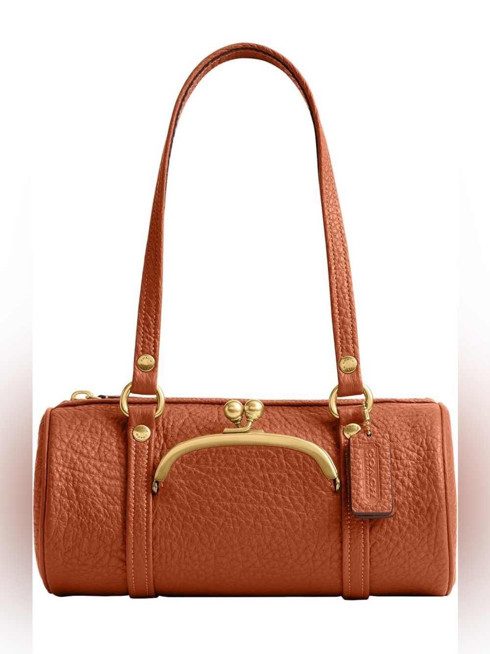 Coach Kisslock Barrel Bag 28 Amber Brown